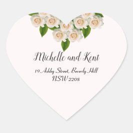 Sticker für die Rücksendeadresse White Roses