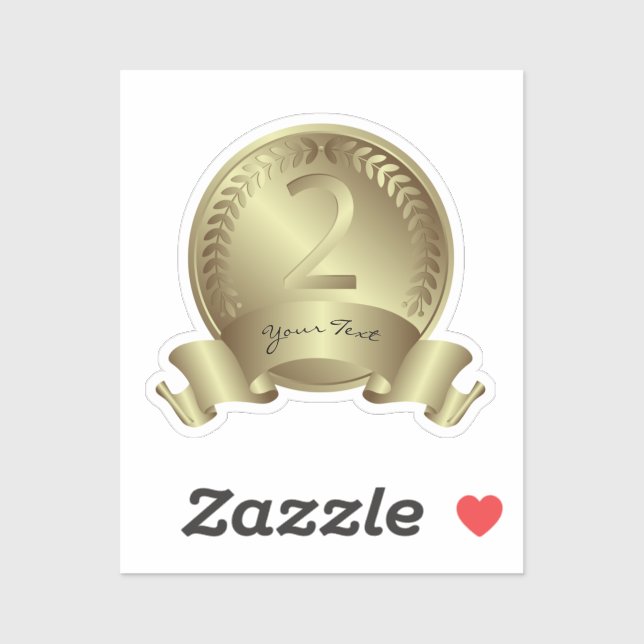 Sticker für die Silbermedaille und den benutzerdef (Blatt)