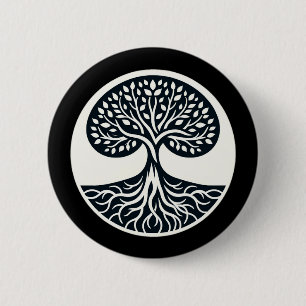 Sticker für die Vernetzung der Natur - Baum des Le Button