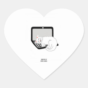 Sticker für die weiße Katze auf dem Laptop