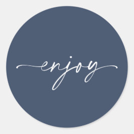 Sticker für Elegante Navy "Enjoy" Gastgeschenk Hoc