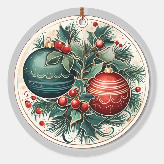 Sticker für elegante Weihnachtsfeiertage (Vorderseite)