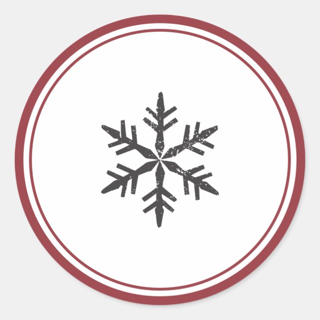 Sticker für Eleganter Single Snowflake (Vorderseite)