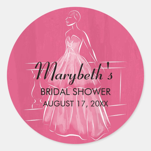 Sticker für Elegantes White Gown Brautparty (Vorderseite)
