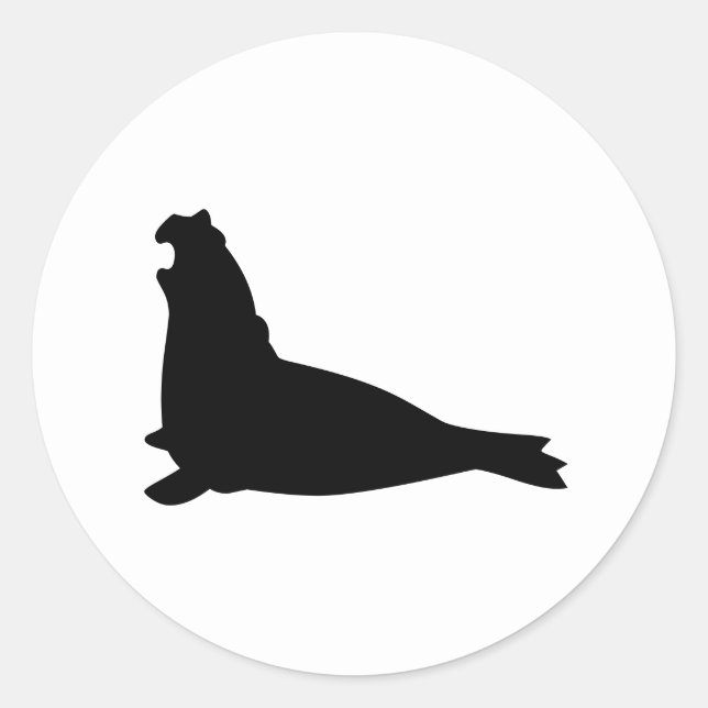Sticker für Elephant-Siegel Schwarz-weiß (Vorderseite)