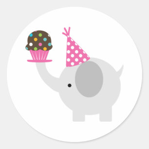 Sticker für Elephant und Cupcake