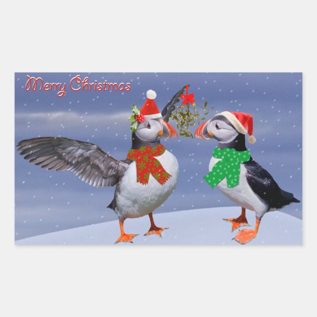 Sticker für festliche Puffins (Vorderseite)
