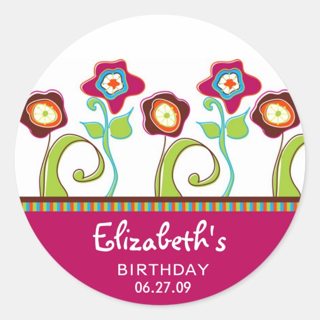 Sticker für Funky Blume (Vorderseite)