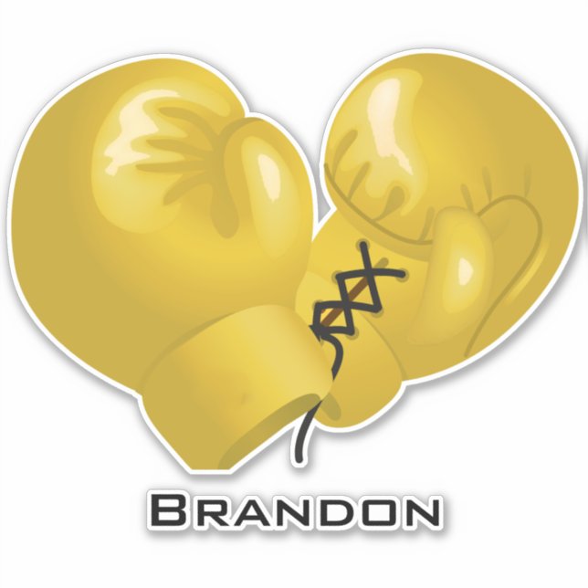 Sticker für goldene Boxhandschuhe (Vorderseite)