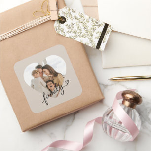 Sticker für Herz-Foto-Familie - Personalisierter S