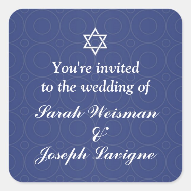 Sticker für jüdische Hochzeit (Vorderseite)