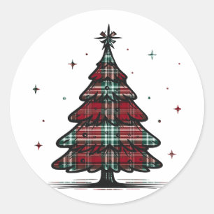 Sticker für karierte Weihnachtsbaum
