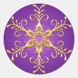Sticker für lila und Goldschneeflocken
