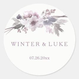 Sticker für Lila Winter Gray Gastgeschenk Hochzeit