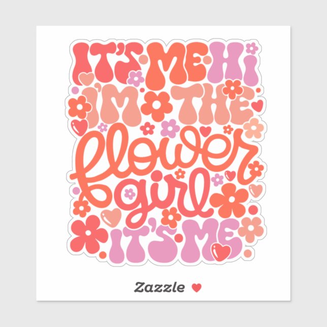 Sticker für niedliche Blumenmädchen "Hi It's Me" (Blatt)