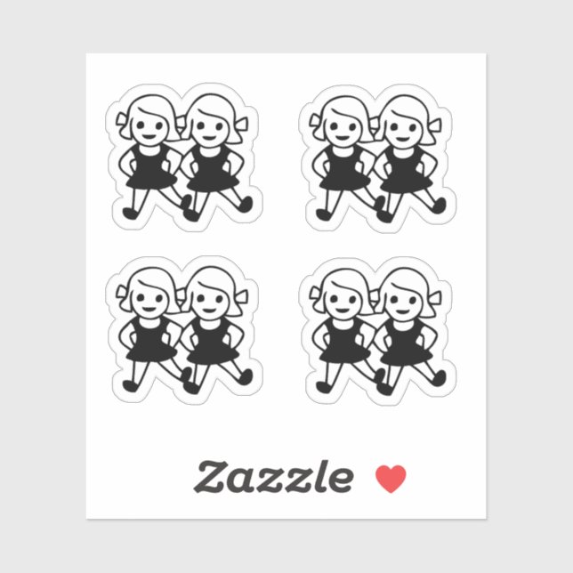 Sticker für niedliche Emoji Girl Friends (Blatt)