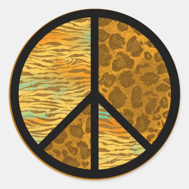 Sticker für Peace Animal Muster (Vorderseite)