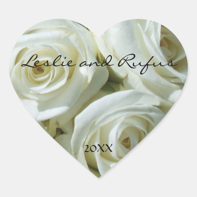 Sticker für Personalisierte Heart-Rosen (Vorderseite)