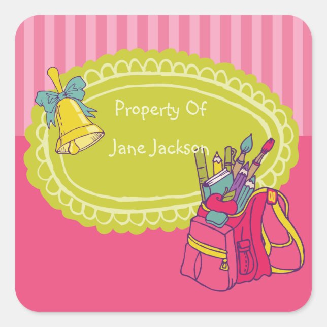 Sticker für Personalisiertes Buchzeichen für Girl- (Vorderseite)