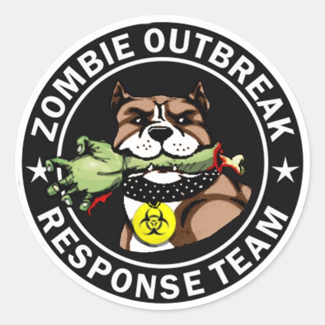 Sticker für Pit Bull Zombie Outbreak Response Team (Vorderseite)
