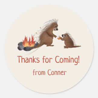 Sticker für Porcupine-S'mores-Geschenke