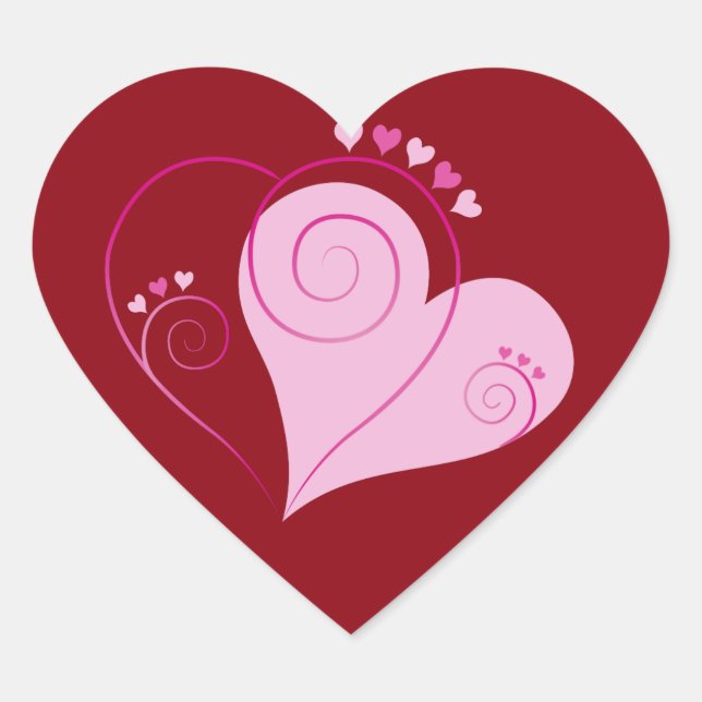 Sticker für rosa Herzen (Vorderseite)