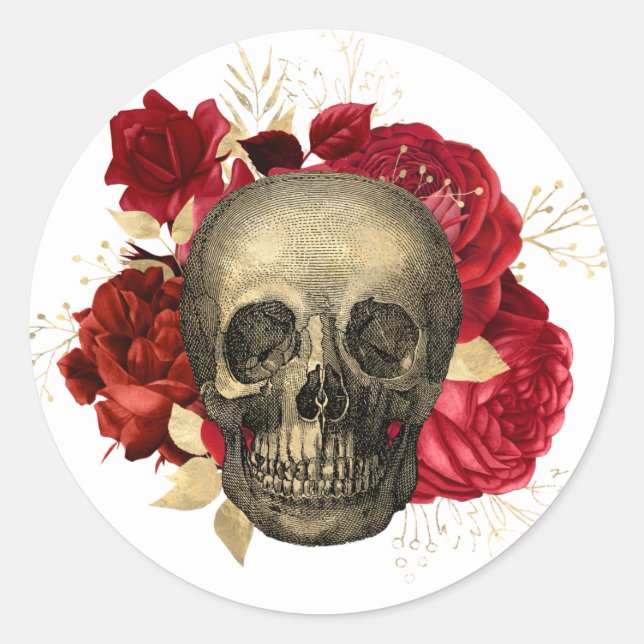 Sticker für Schädel und Blume (Vorderseite)