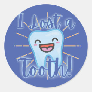 Sticker für Schulkurse "I Lost a Tooth" - blau