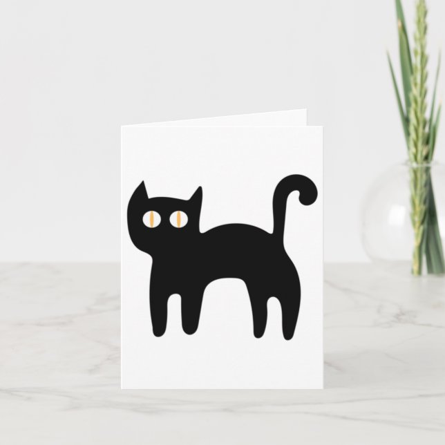 Sticker für Schwarze Katze1 Karte (Vorderseite)