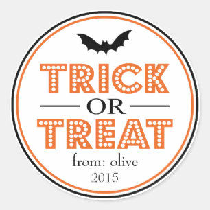 Sticker für Trick oder Treat Bat Gefallen (schwar