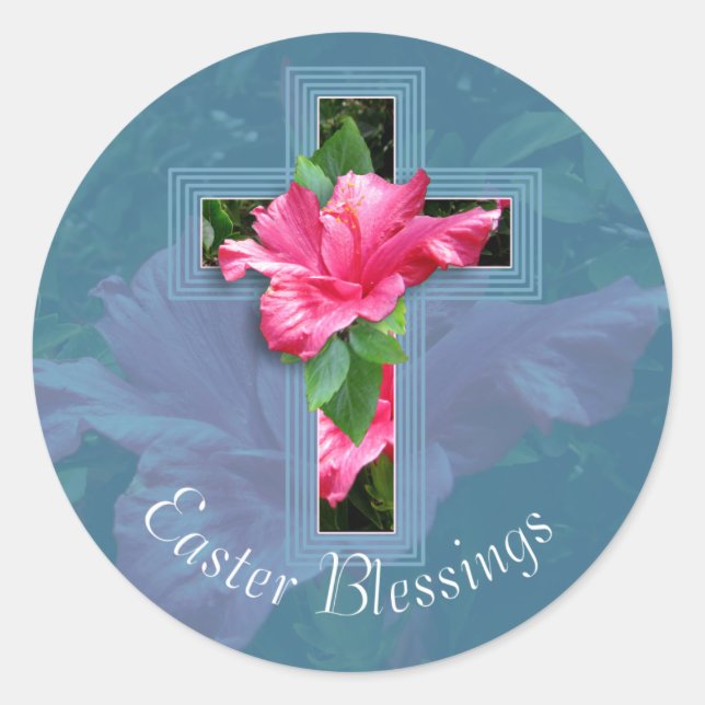 Sticker für tropischen Hibiskus aus dem Ostersegne (Vorderseite)