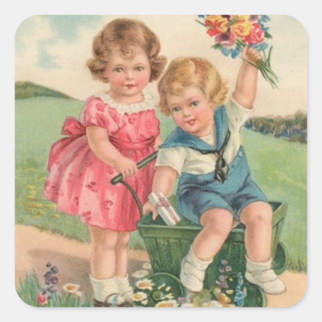 Sticker für Vintage Osterferien (Vorderseite)