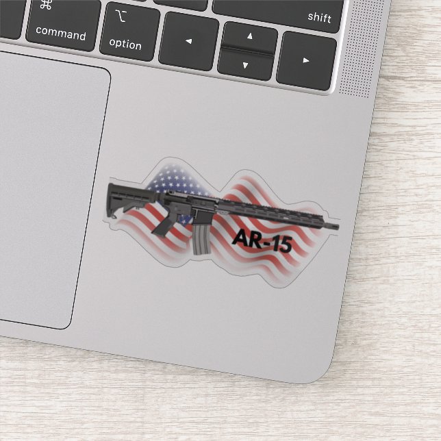 Sticker Fusil semi-automatique Patriotique AR-15 (Détail)