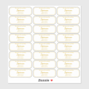 Sticker Futur Monsieur et Madame Gold Adresse de Retour Tr