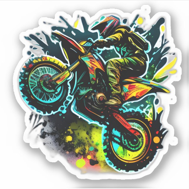 Sticker Futuriste Vélo De Chemin, Neon Motocross Vélo De R (Devant)