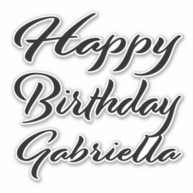 Sticker Gabriella Nom Prénom Anniversaire de la Broderie n (Devant)