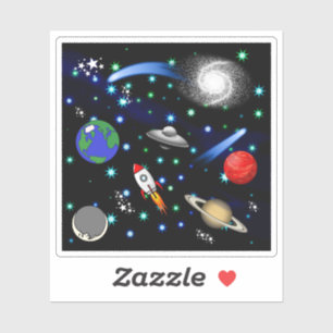 Sticker Galaxy Universe - Planètes, Étoiles, Comètes, Rock
