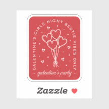 Galentines fête bestie filles nuit coeur rouge