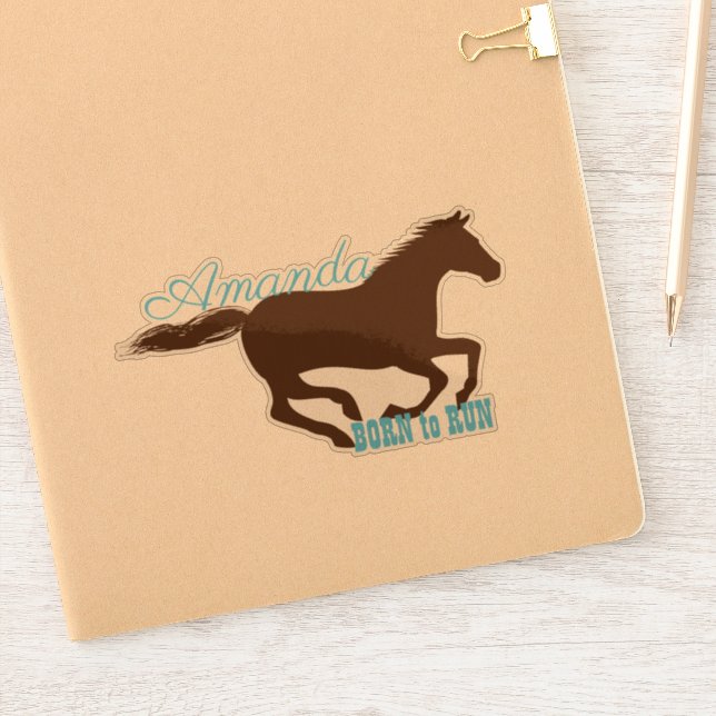 Sticker Galloping hippocampe silhouette personnalisée (Carnet)