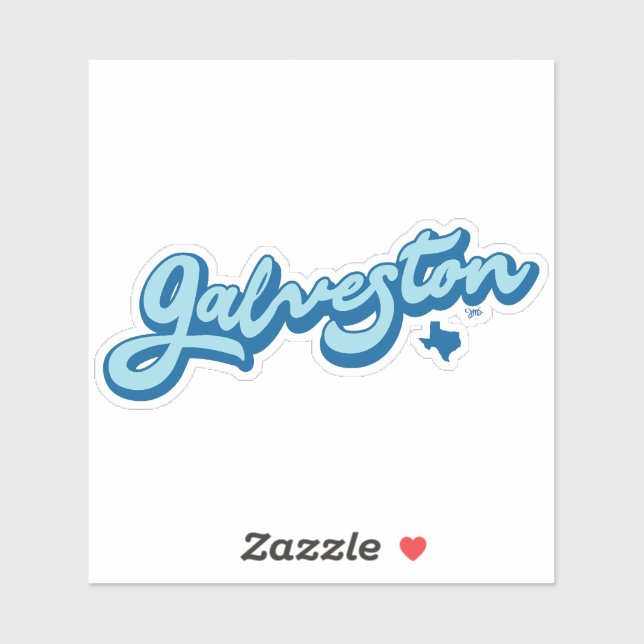 Sticker Galveston Island Texas (Feuille)