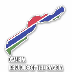 Sticker Gambie Drapeau Charme Carte Patriotique