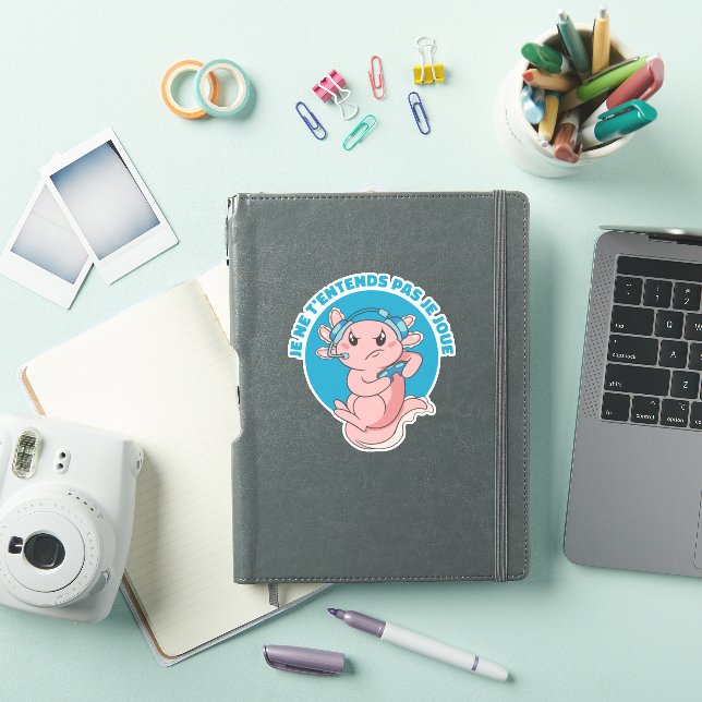 STICKER GAMER AXOLOTL JE NE T'ENTENDS PAS JE JOUE (Couverture iPad)
