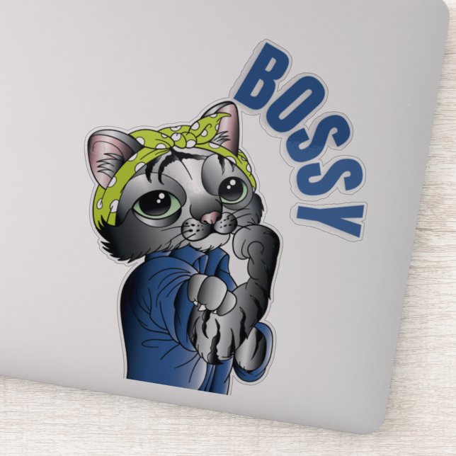 Sticker Garçon. Découvrez les nombreuses humeurs du chat (Détail)