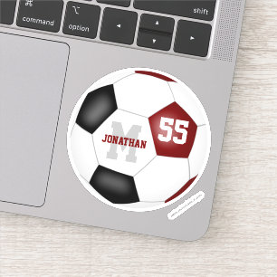 Sticker garçons filles maroon noir équipe de football coul