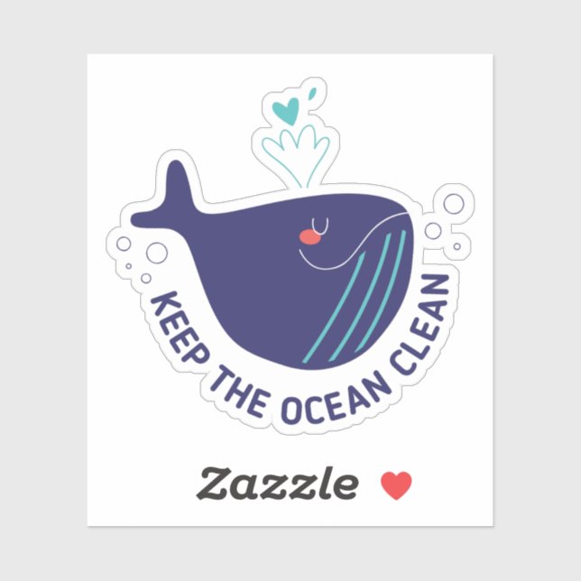 Sticker Gardez l'autocollant de forme personnalisée Ocean  (Feuille)