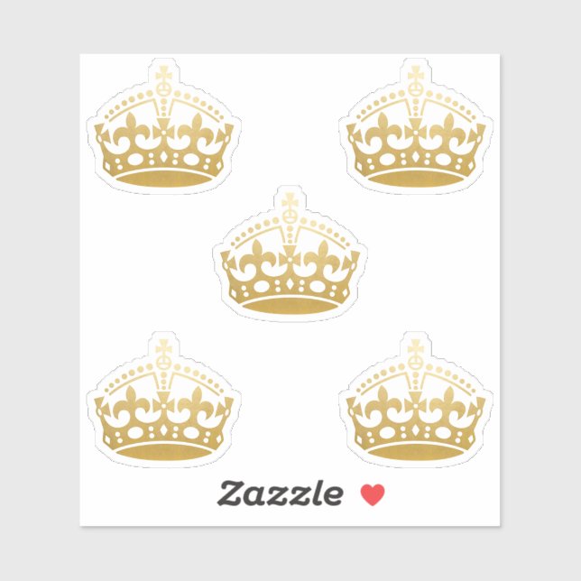 Sticker Gardez le calme Couronne en Or de Faux (Feuille)