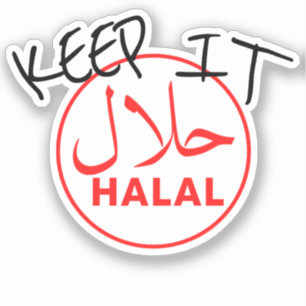 Sticker Gardez-Le Rouge Halal Timbre Drôle Musulman