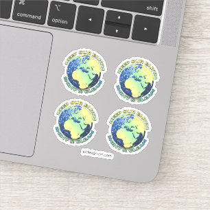 Sticker Gardez notre Terre brillant Jour des terres bleu b