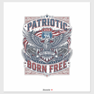 Sticker Gardien de la route en acier patriotique Biker Rou