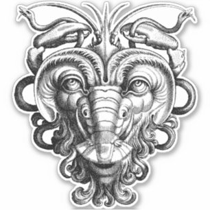Sticker Gargoyle Renaissance Grotesque Homard Homme